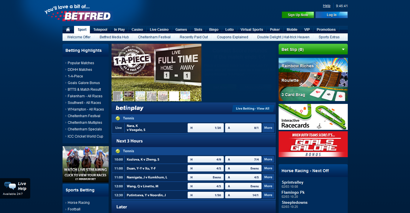betting offers betfred online